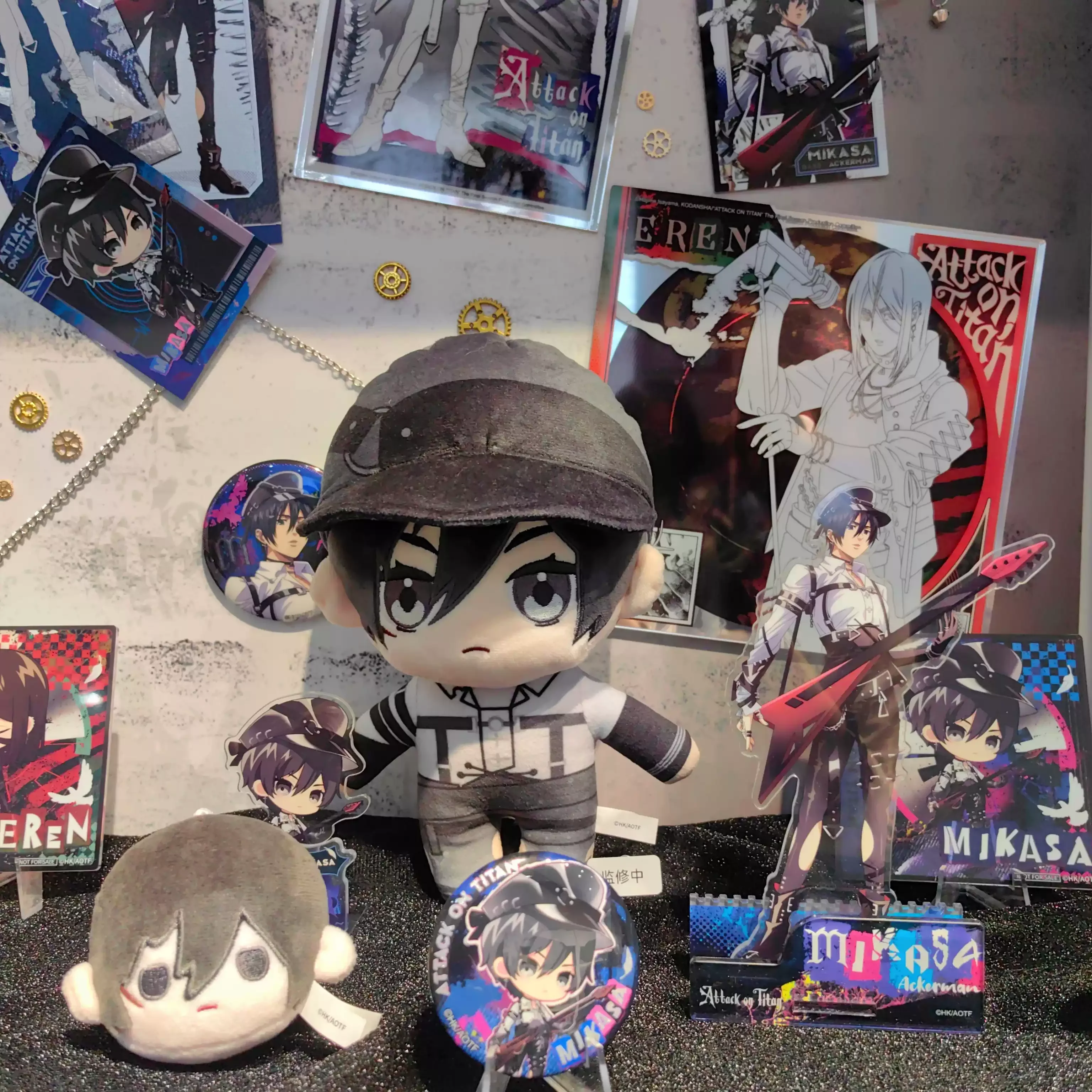 Anime Levi Ackerman Hange Zoe Eren Jaeger Attack on Titan Shingeki No Kyojin Mikasa·Ackerman Cosplay Acrylic Sign Stand Figure view 5