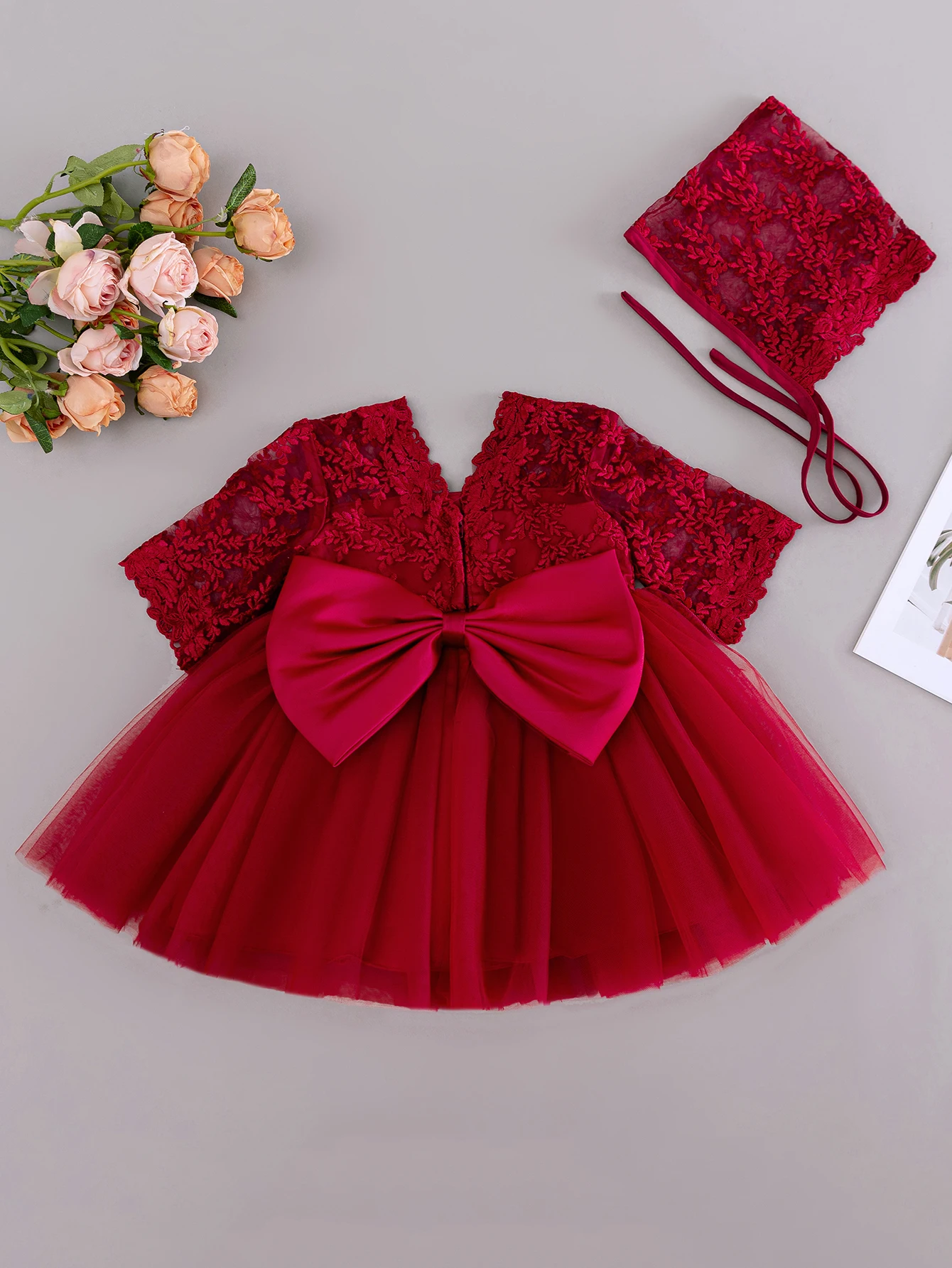

0-2 Years Old Princess Dress For Baby Girls Butterfly Bow Puff Skirt Flower Girl First Birthday Party Dance Dress