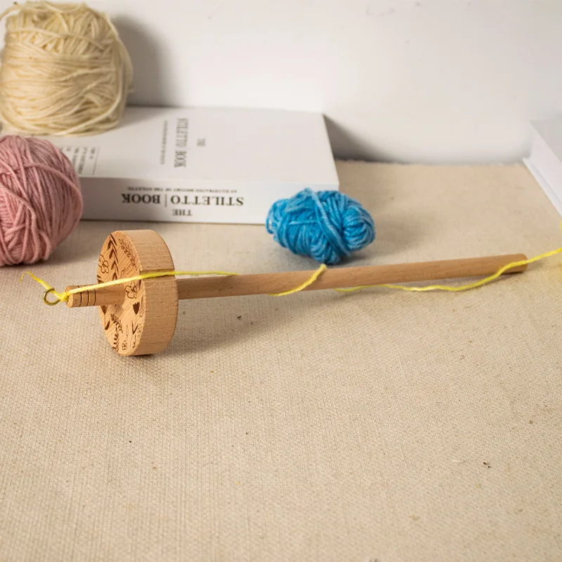Hand-Carved Wooden Drop Spindle Whorl for Rope & Yarn Spinning Beginner-Friendly Spindle Top Accessory | Hogard Sewing Craft