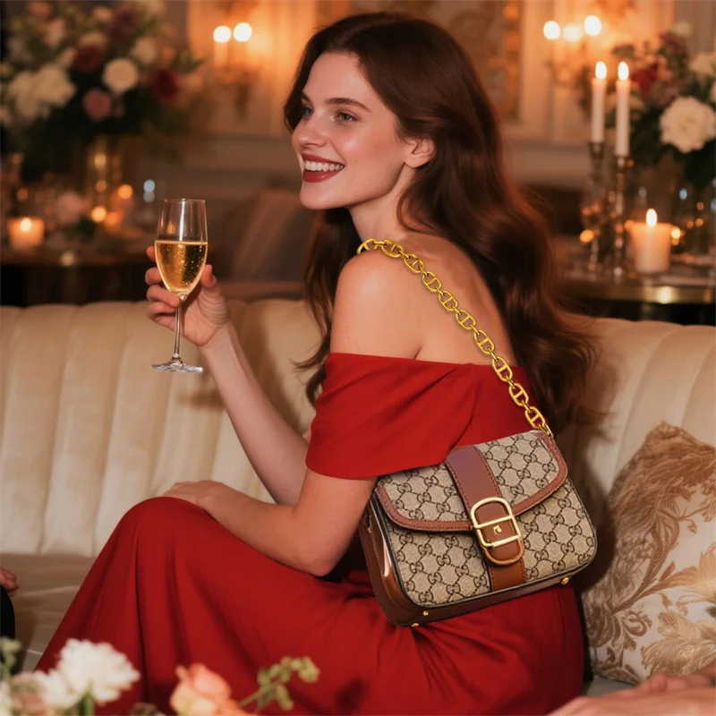 سلسلة محفظة ذهبية من هولين 66 سم ذات نوعية جيدة معدنية ليس من السهل أن تتلاشى حقيبة سلسلة الأشرطة للنساء حقيبة الفتيات