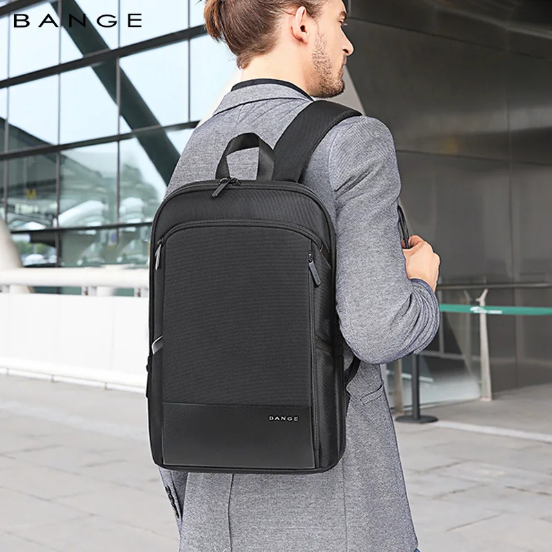 BANGE Slim 15.6'' Laptop Waterproof Backpack Men's Business Backpacks Lightweight Expandable College Daily Travel Back Pack Bag