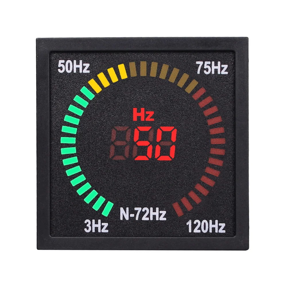 

AC 220V Square Panel Digital Frequency Meter 3-120HZ 66mm Hole Size LED Display Electrical Hertz Meter Tester Power Supply