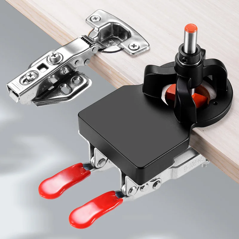 

Плотничный 35 мм шарнирный сверлильный зажим направляющая для сверления отверстий локатор для шкафа отверстие для пробивки отверстий инструмент для установки с Двойным Зажимом