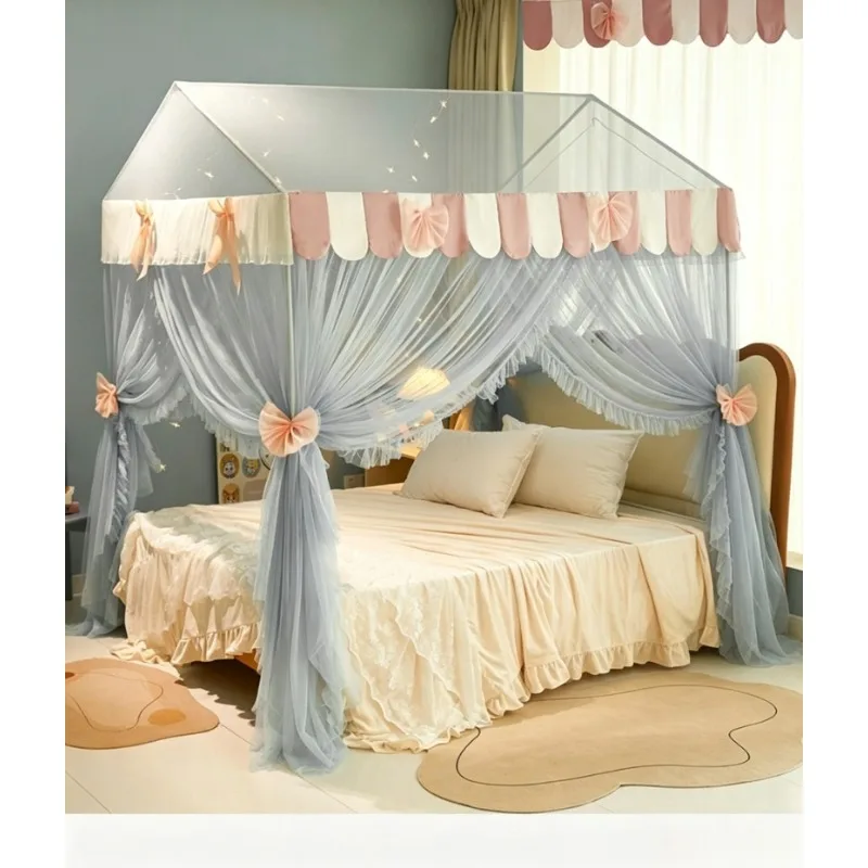 Children's mosquito nets, brackets bold, princess style integrated small house, blackout yurt bed tent