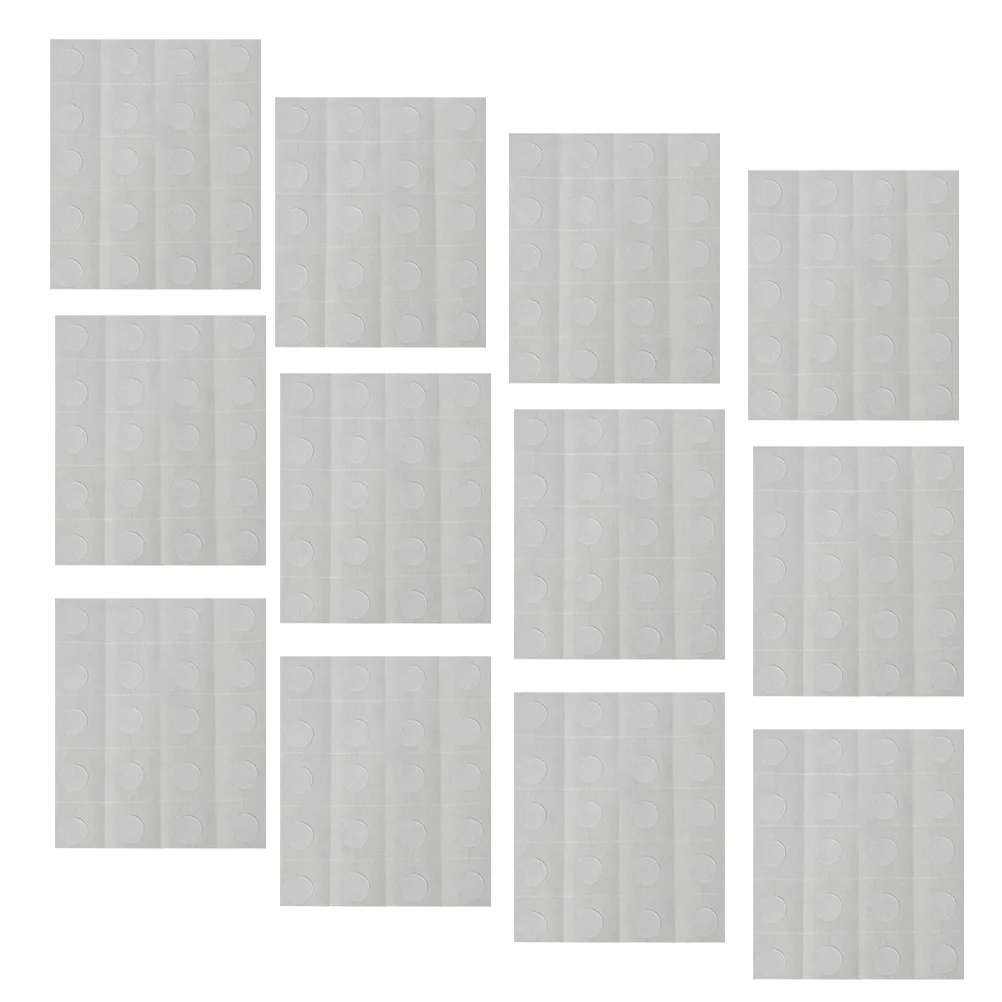 25 Sheets Transparent Dispensing Tape Double Sided Stickers Clear Dual Round Circle