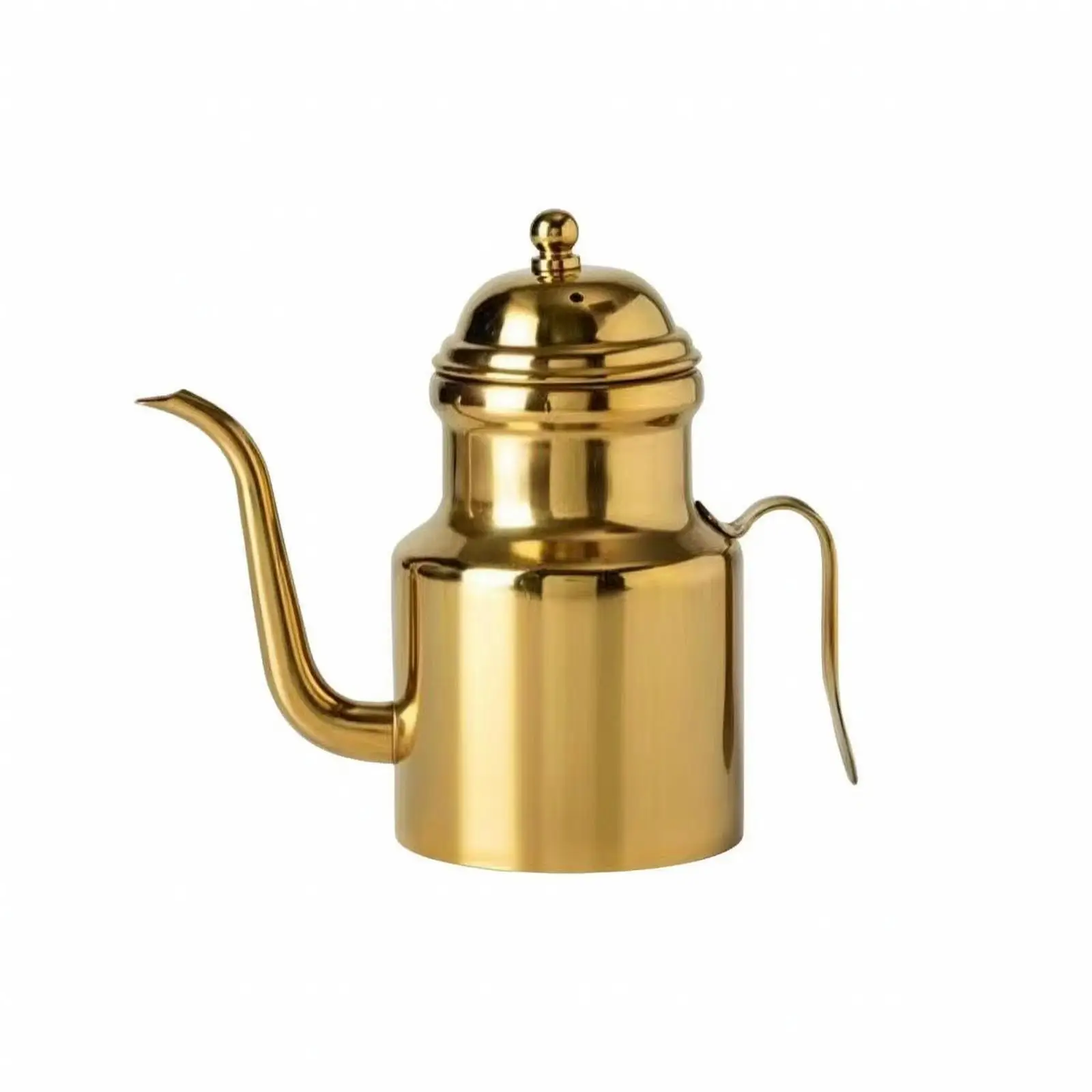 Gold Rust Resistant Kitchen Oil Dispenser Cylindrical Body with Round Knob Cover for Sauces Vinegar and Liquid Seasoning