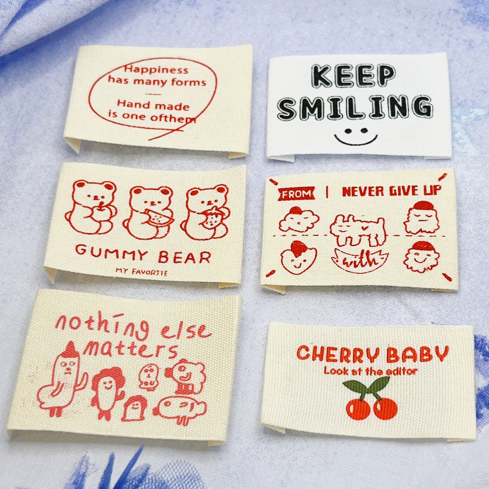 

Colorful Cotton Clothing Labels, DIY Fabric Tags, Korean Style Washable Sewing Labels for Garments, ready for ship