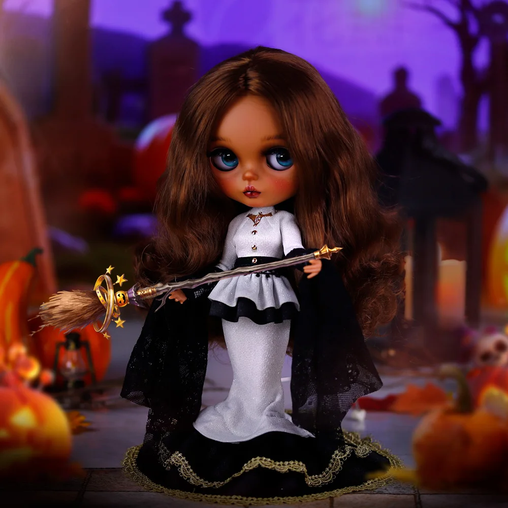 ICY DBS Blyth-pop Heet meisje Donkere huid Mat gezicht Handgeschilderde make-up Casual Veelzijdige outfit Jurk Anime Meisje 19-gewrichten Lichaam BJD