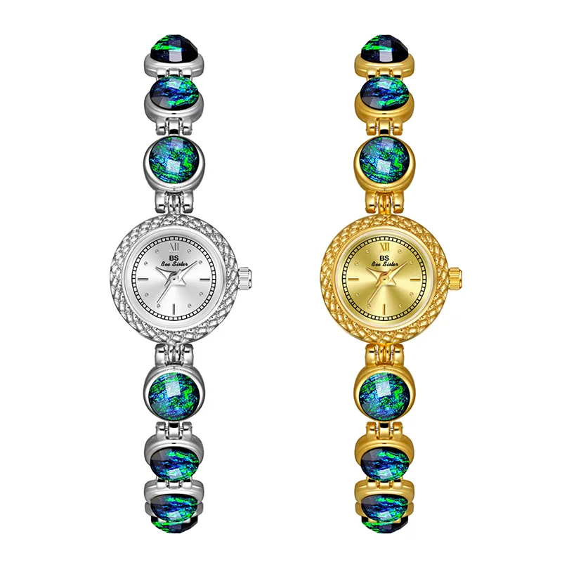 

Легкие роскошные женские часы, водостойкий круглый циферблат, зеленый ювелирный браслет, кварцевые наручные часы, женские часы с высоким темпераментом