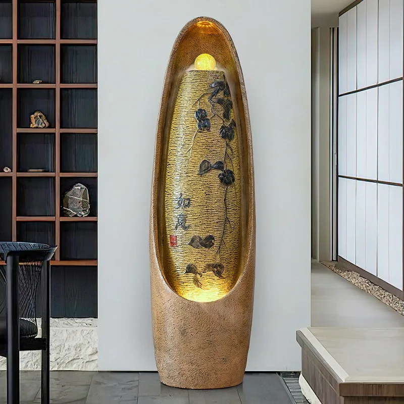 Modern Minimalist and Luxurious Floor Standing Fountain Water Ornaments Office