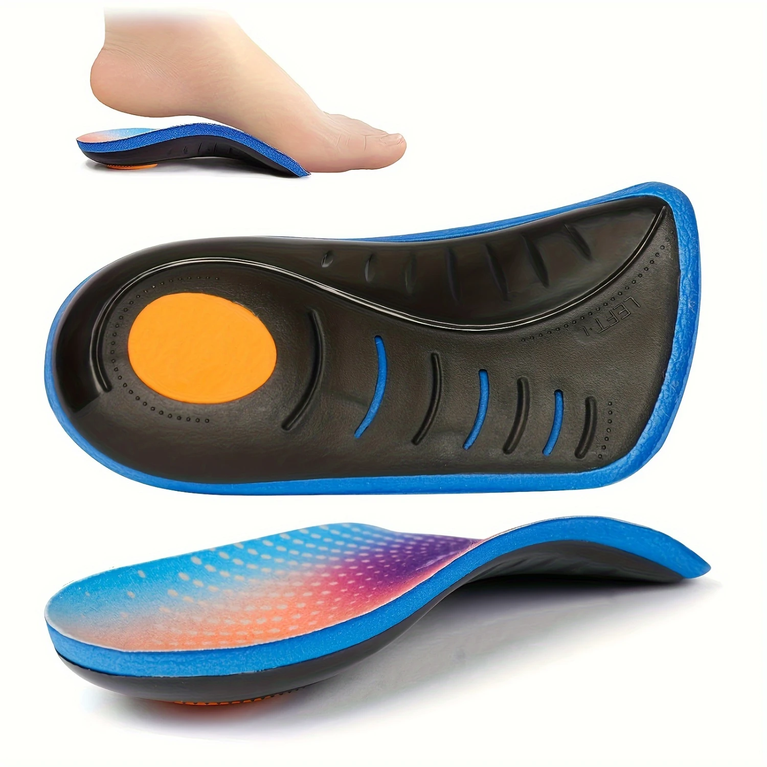 1 Pair 3/4 Length Arch Support Insoles for Men/Women, Inserts for Walking Running Sports - Relieve Foot Pain and Improve Comfort