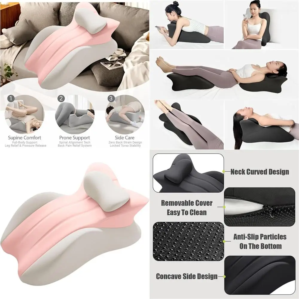 

Memory Foam Wedge Pillow for Comfortable Sleeping, Reading, and Support for Neck, Back, Legs - Removable Washable Cover