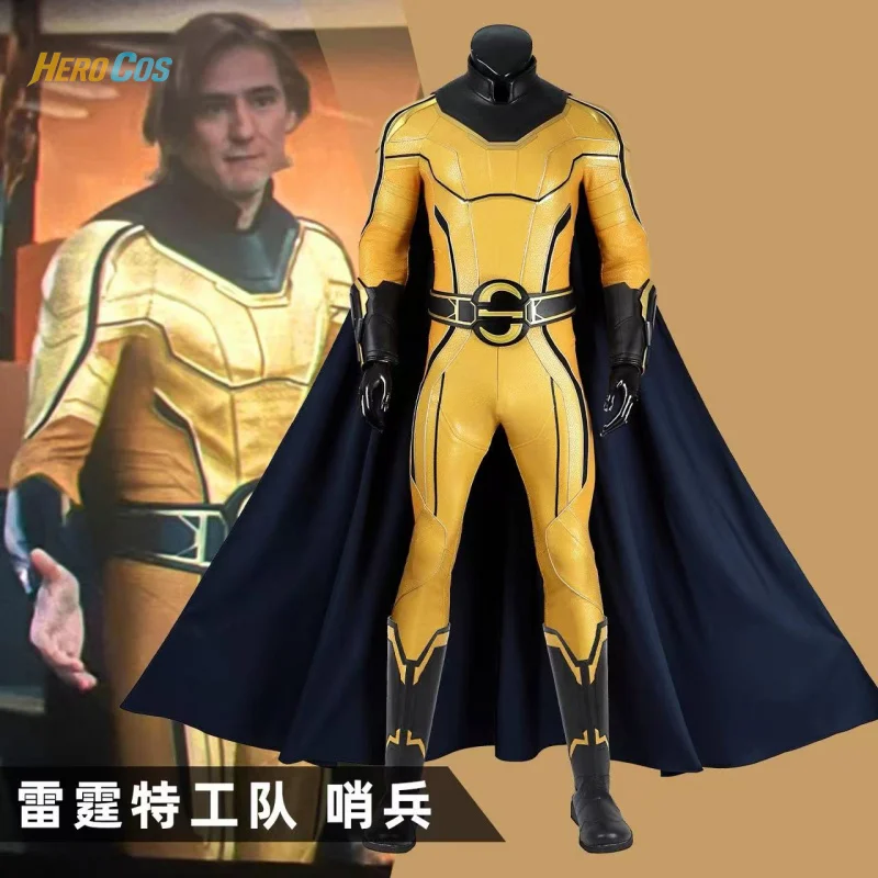 

Thunderbolts Sentry Cosplay Costume Jumpsuit Cloak Shoes Full Set Uniform Role Play Halloween Carnival Party Outfit for Men