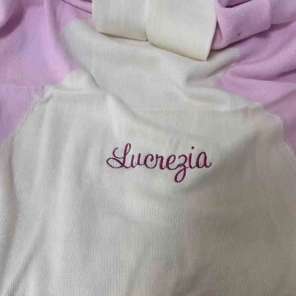 Personalized Rabbit Ear Kids Cute Knitted Blanket Custom Embroidery Name Kindergarten Baby Holding Blanket Afternoon Nap Blanket