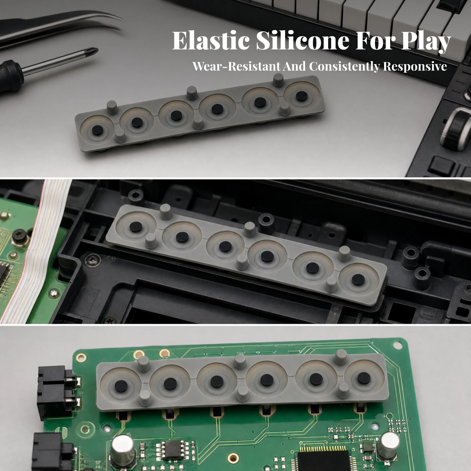 Conductive Rubber Strip Wide Compatibility Keyboard Key Part Rubber Strip Reliable Accessory Consistent