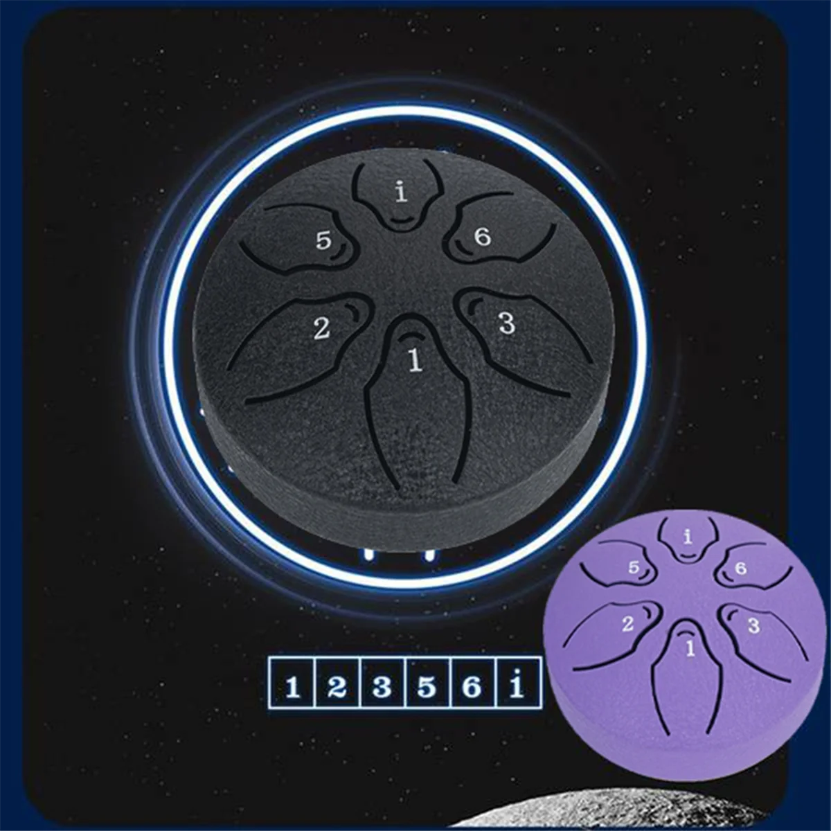 A71P طبلة المطر لطبل اللسان الصلب الخارجي، 6 ملاحظات 3 بوصة شقرا خزان طبل الصلب قرع مبطن مطارق الأخضر الداكن #6