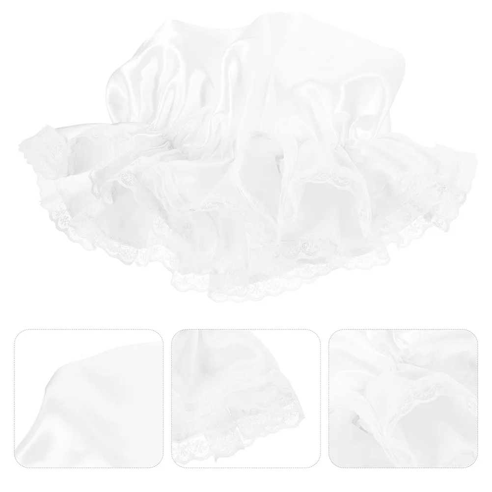 

2Pcs White Lace Maid Cap Vintage Hat Elegant Bonnet Maid Costume Cosplay Headpiece Party Accessory Scarf Headbands