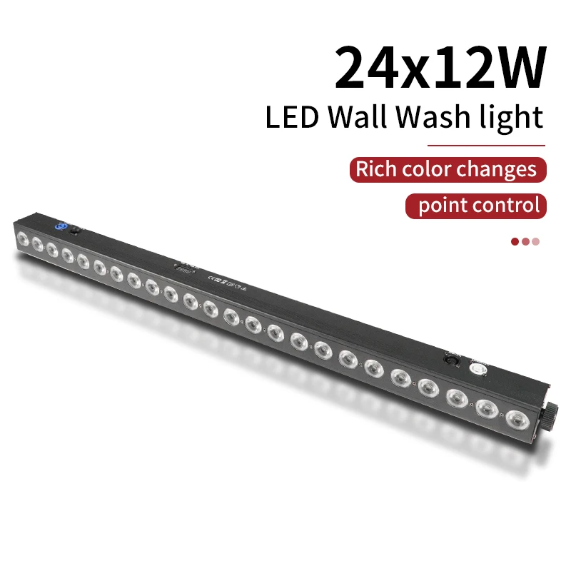 4pcs/24x12w RGBWA UV 6in1 LED Strip Indoor Color Light Strip DMX512 Control Professional DJ Disco Wall Light Stage Light