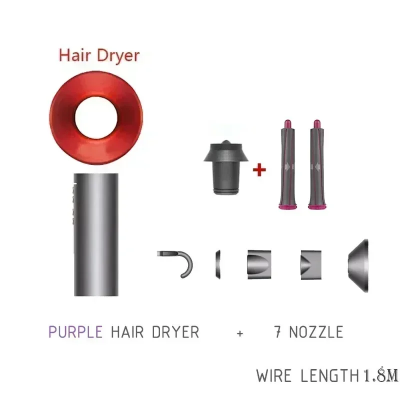 1.8m Professinal Leafless Hair Dryer Negative Lon Hair Care Quick Home Powerful Hairdryer Constant 200 Million Anion Blow Dryer