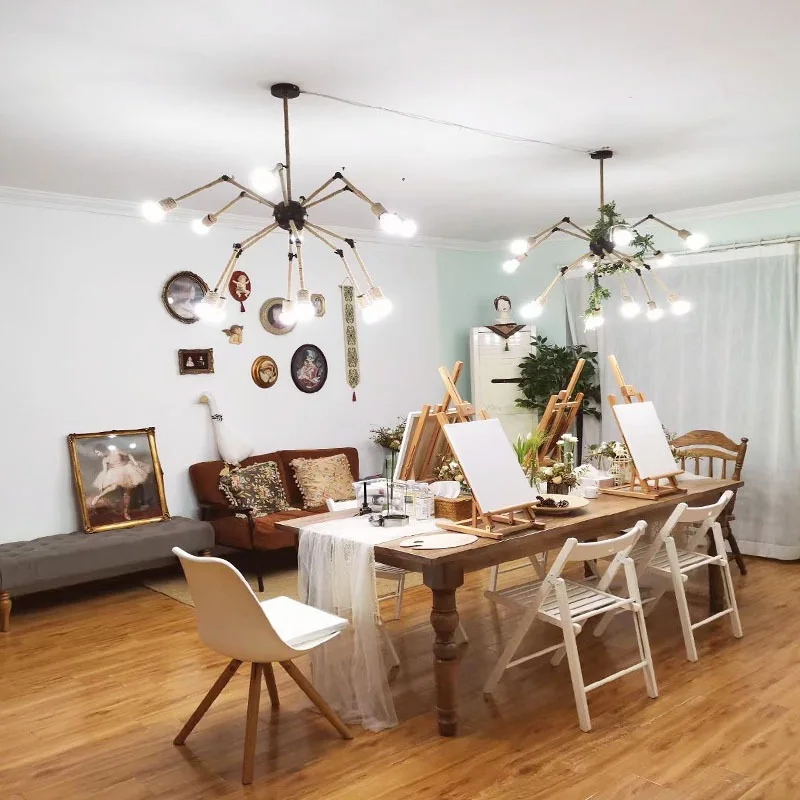 European solid wood table American retro home dining table long table French restaurant