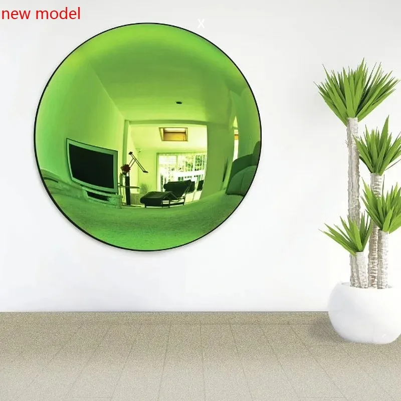 H134  Stainless Steel Convex Mirror Wall Decoration, Sky Mirror Background, Pendant, Living Room, Bedroom, Villa Wall decorat