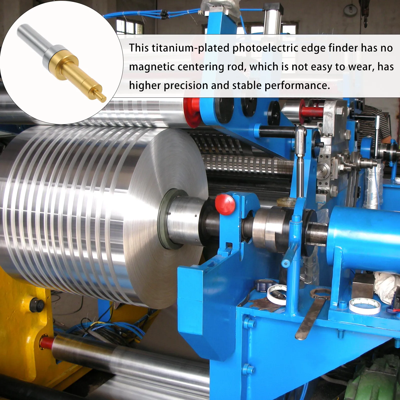 Non-Magnetic Photoelectric Centering Rod 4mm Probe for Milling Machines – 0.005mm Repeatability, Portable Edge Finder