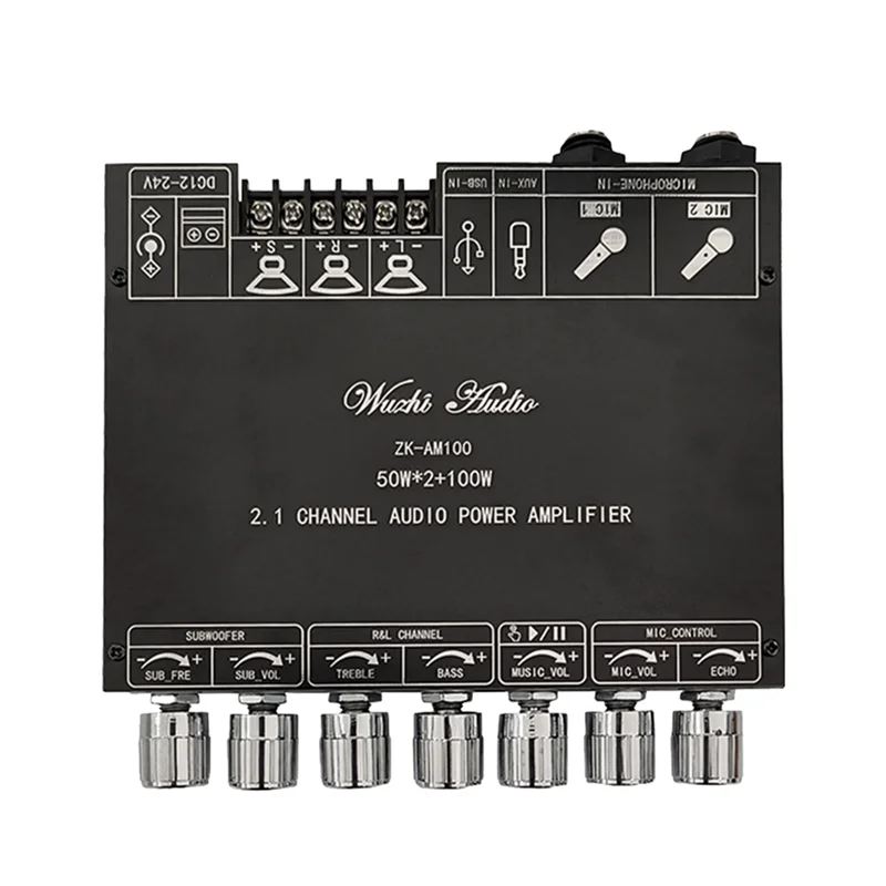 【PROMOTION】ZK-AM100 Bluetooth Amplifier Board 50Wx2 +100W TPA3116D2 Power Amplifier 2.1 Channel Microphone Audio Module