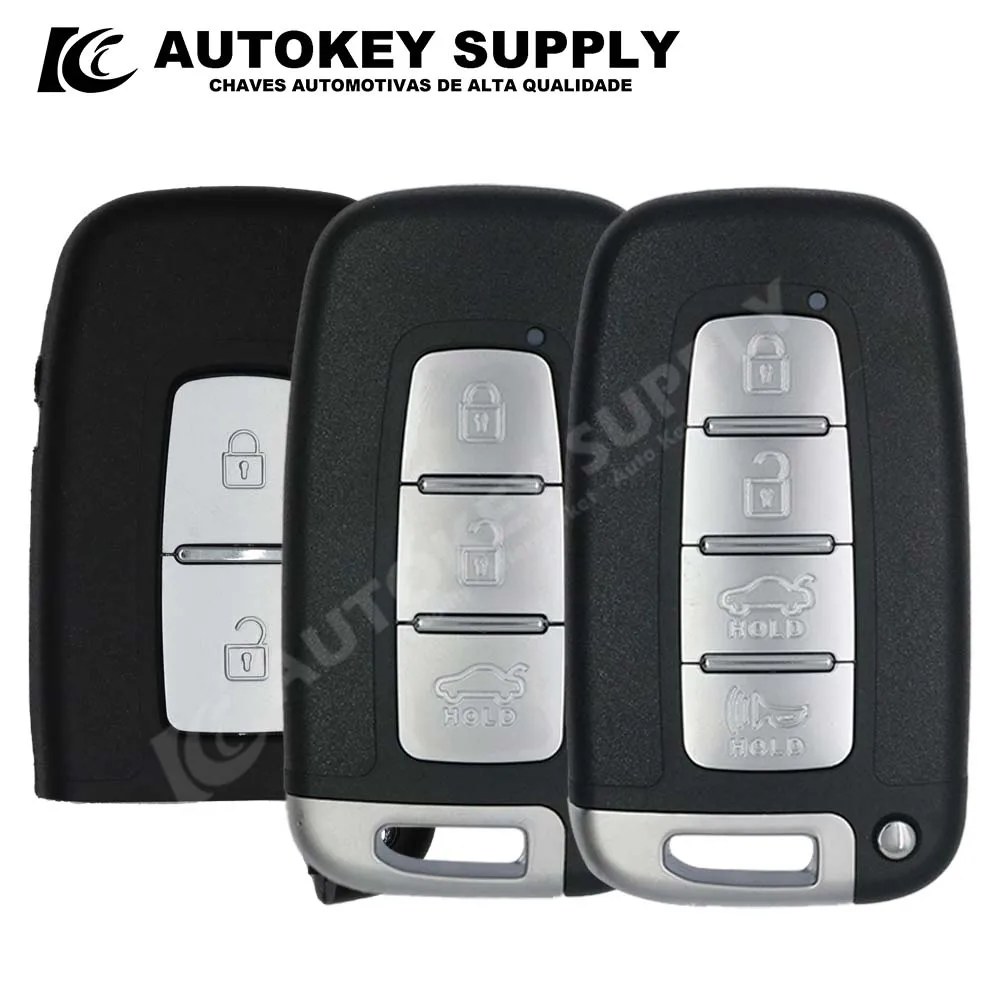 Autokeysupply 2/3/4 Buttons Smart Card Shell With Emergency Key Blade TOY40 For Hyundai/KIA