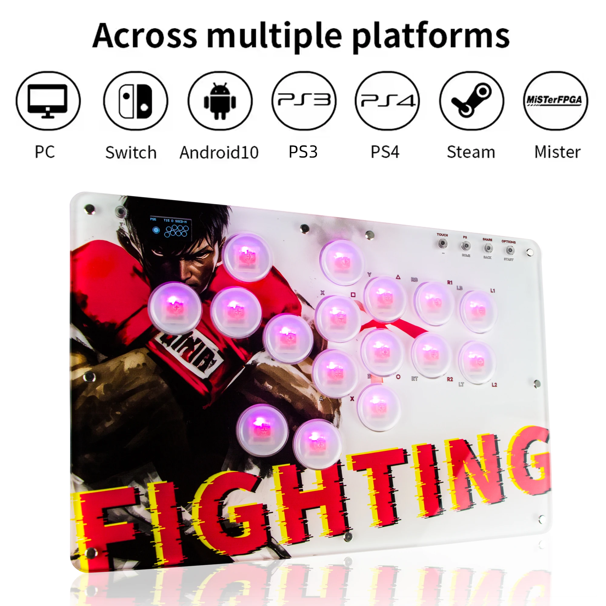 

For PC/PS3/PS4/PS5/XBOX R16 Leverless Controller Hitbox Fighting Gaming Joystick Steam Stick Controller Arcade
