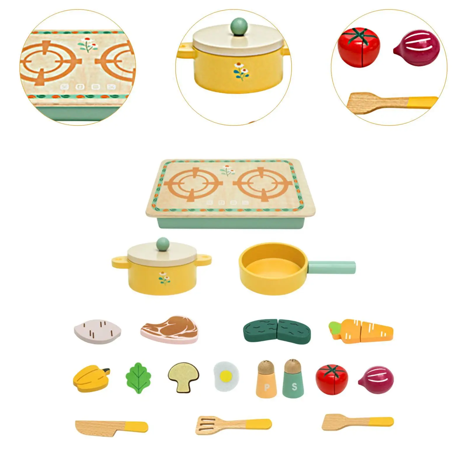 เล่นไม้อาหารชุดตัดผลไม้และผักแกล้งเล่นไม้บทบาทเล่นของเล่นสําหรับเด็กชายหญิงเด็กวัยหัดเดินอายุ 3 +
