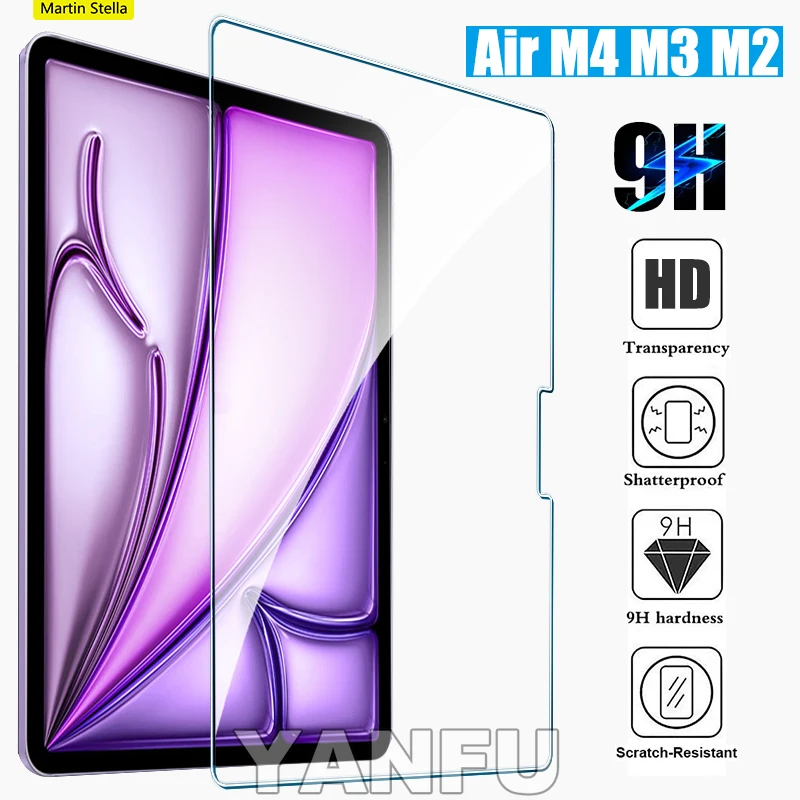 

For iPad Air 11 13 M4 M3 M2 Tempered Glass Screen Protector On iPad Air 11 13 2026 2025 2024 9H Film