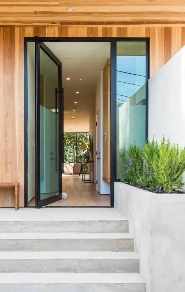 Heavy Modern Black Luxury Front Aluminium Revolving Door Glass Pivot Entrance Custom Iron Entry Smart Lock Modern Pivot Doors