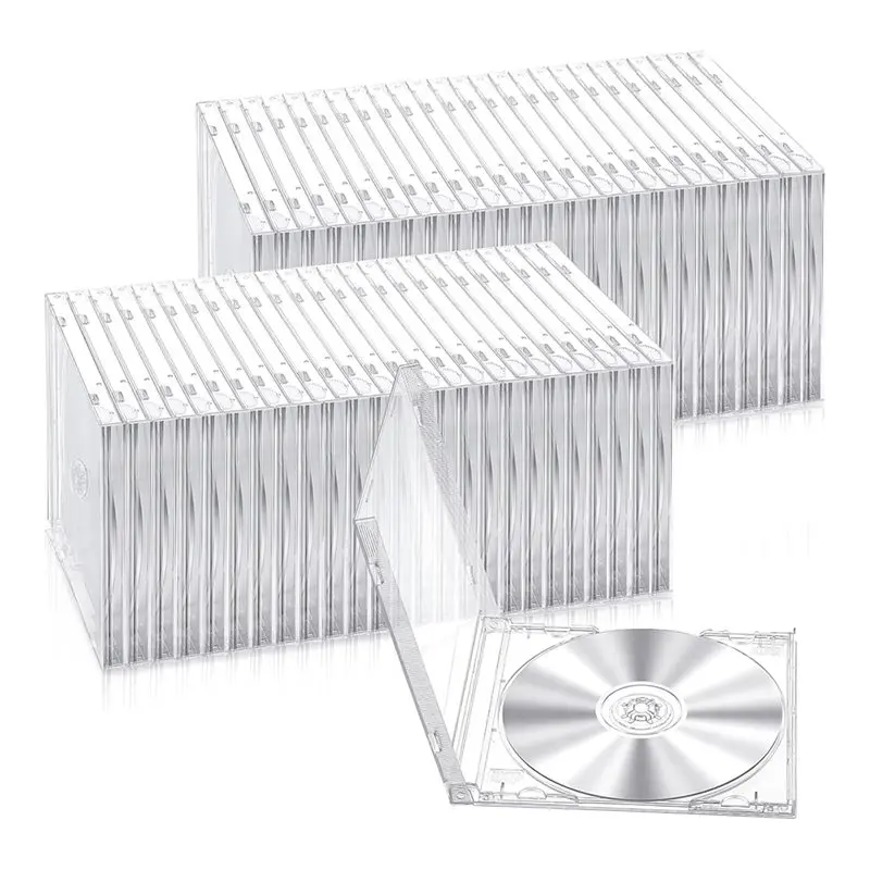 Superior Replacement 25Pcs 10.4 Mm CD Jewel Case Standard Single Clear DVD Cover Protection Case