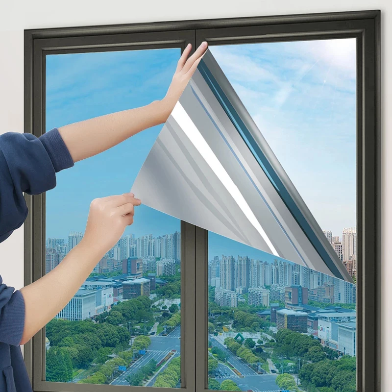 Window One-way Mirror Privacy Film UV Protection Sun Protection and Reflective Glass Film Suitable for Home and Office Use