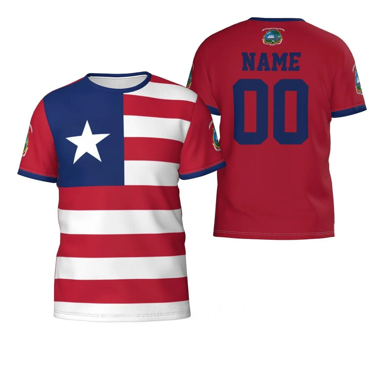 Custom Name Number Liberia Country Flag T-shirts Clothes T shirt Men Women Tees Tops For Soccer Football Fans Gift US Size