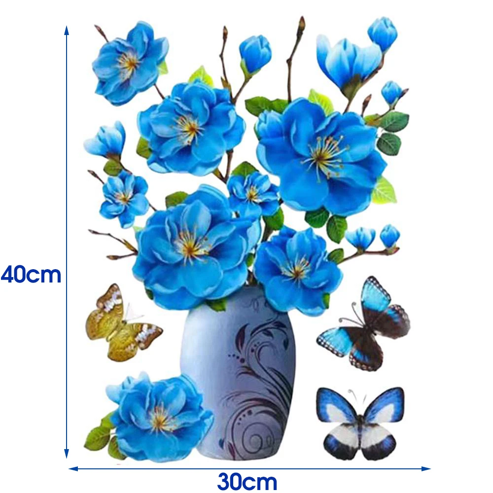 Refrigerator Sticker 3D Stereo Vase Wall Sticker Self-adhesive Wall Painting Bedroom Living Room Background Wall Decoration