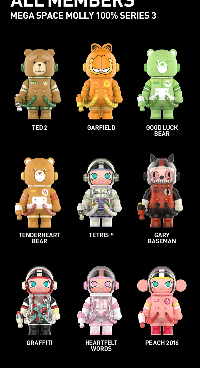 POP MART MEGA SPACE MOLLY 100% SERIES 3 Caixa Mistério 1 PC / 9