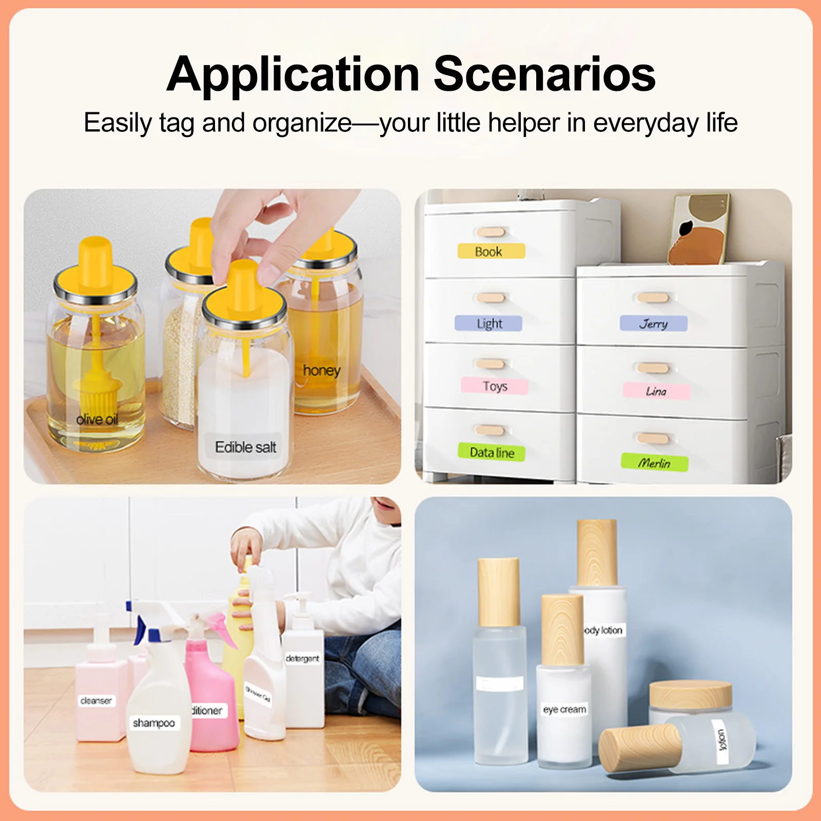 

Mini Label Printer Bluetooth Sticker Printer with Tape Portable Thermal Label Printer Mini Rechargeable Labeler for Home Office