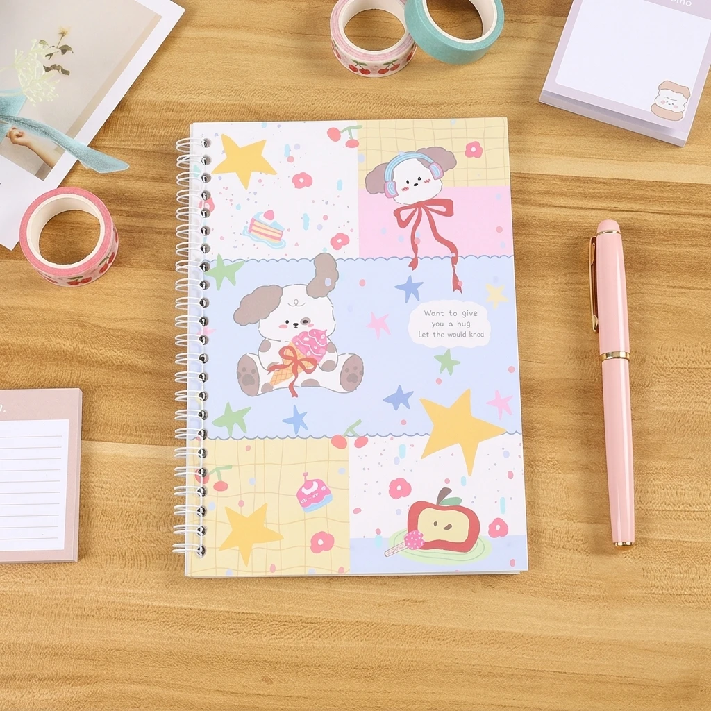 Spiral Notebook Reusable Writing Pages Double Sided Release Paper Journal for Students Planning Doodling School Supplies