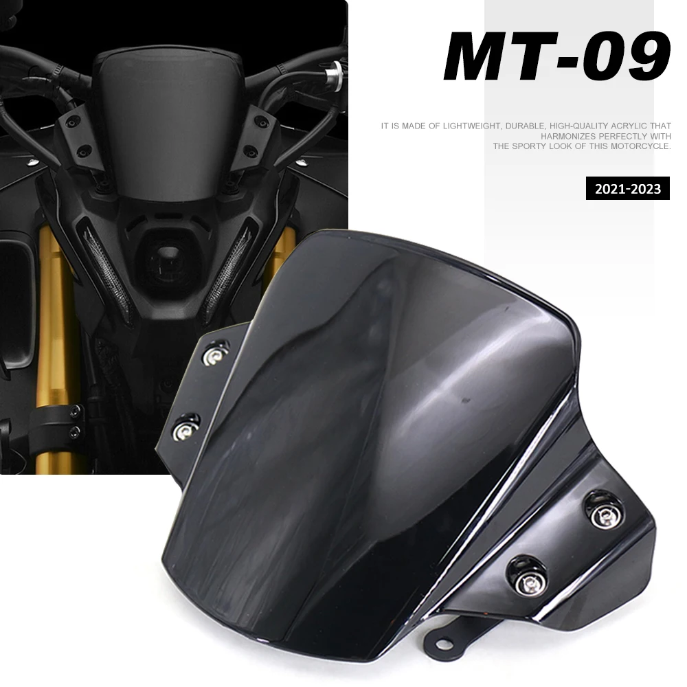 

New MT-09 2021 2022 2023 Windscreen Windshield Screen Motorcycly Fly Shield Wind Deflector Screen For Yamaha MT09 MT 09 mt09