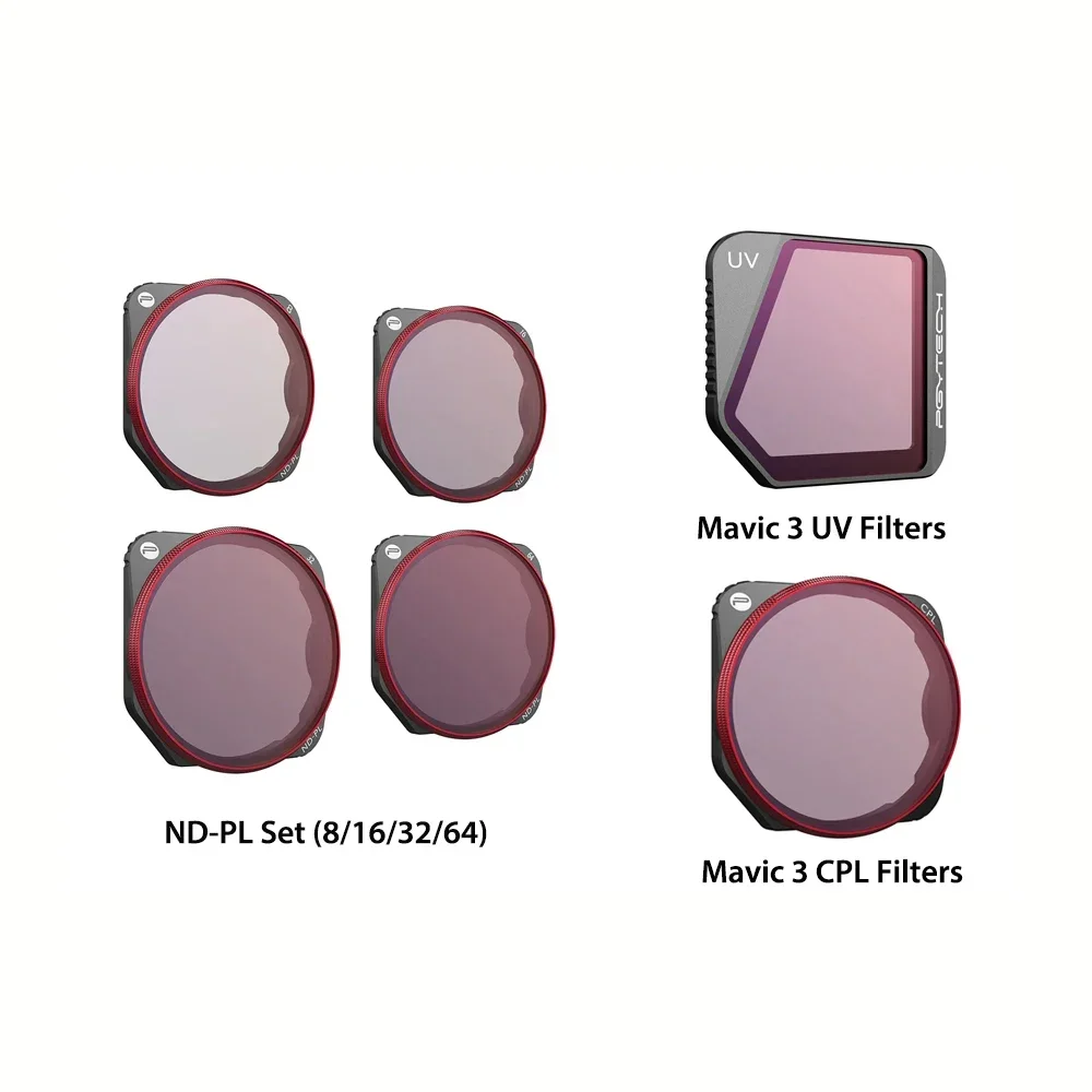 PGYTECH Filters UV CPL ND-PL 8 16 32 64 for  Mavic 3 Optial Glass Drone Lens Kit Professional Drone Accessories DIY FPV RC