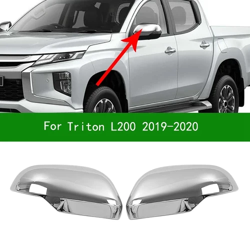 Imagen 2 del producto Cubierta de espejo retrovisor lateral cromado para coche Mitsubishi Triton L200 2019-2021