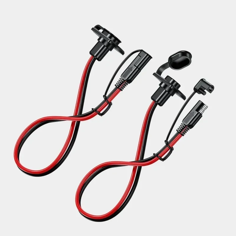 30CM 12AWG SAE Extension Cord Car SAE Quick Connector Harness with Waterproof Cover Battery Charger for Solar Panel Generator