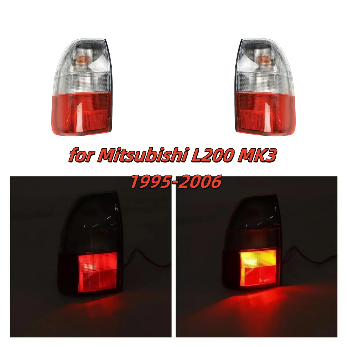 اليسار الأيمن سيارة الجانب الخلفي ضوء في مؤشر أحمر واضح لميتسوبيشي L200 MK3 1995-2006 مصباح إشارة أضواء السيارة الملحقات #1