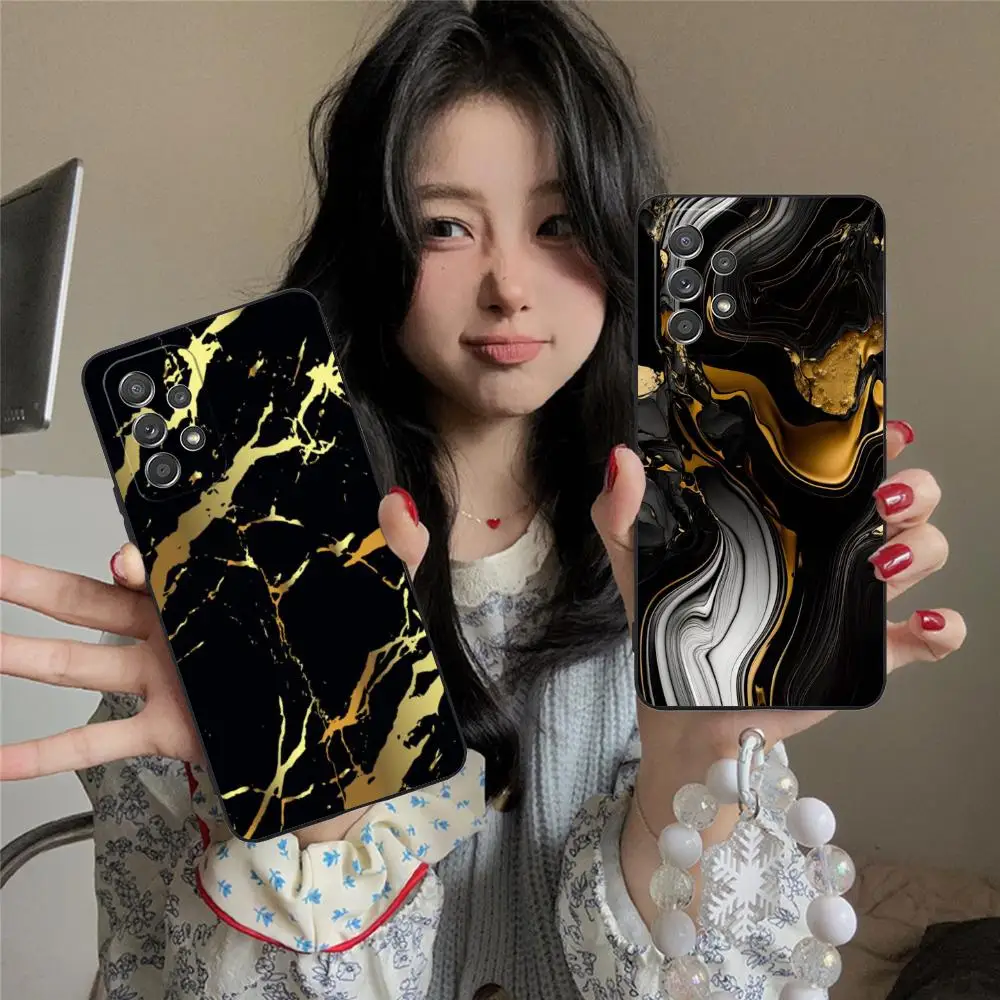 

Абстрактный чехол для телефона с золотой текстурой для Samsung Galaxy A56 55 54 53 52 51 36 35 34 23 16 15 5G, красочный, красивый