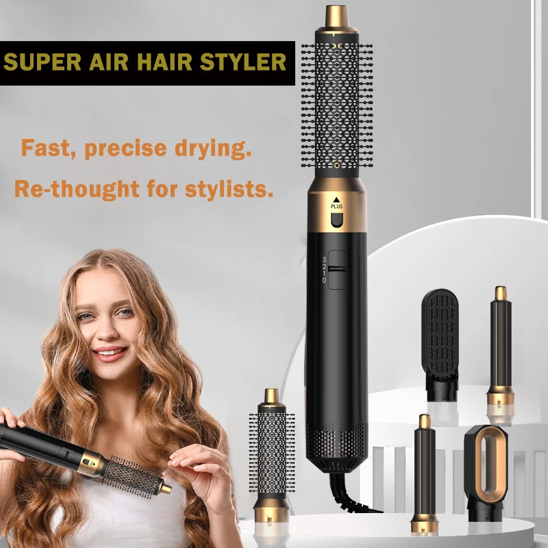 

Hot Sales Multifunctional 5 IN 1 Hot Air Comb Household Brushless Styling HairDryer AutomaticCurling Iron blow dryer hair curler