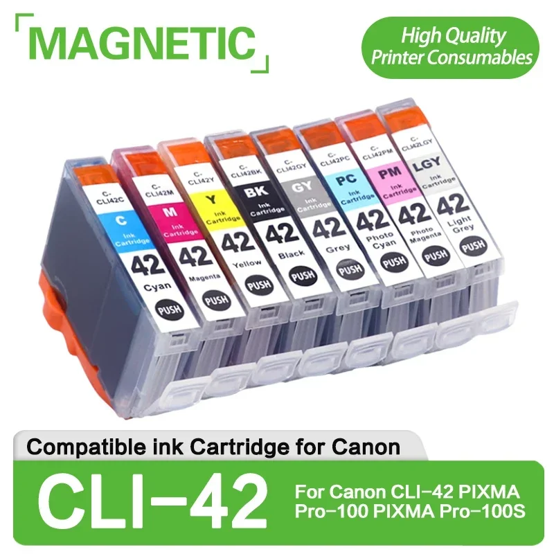 8x CLI-42 CLI-42BK CLI-42C CLI-42Y CLI-42GY CLI-42LGY CLI-42M CLI-42PC CLI-42PM For Canon CLI-42 PIXMA Pro-100 PIXMA Pro-100S