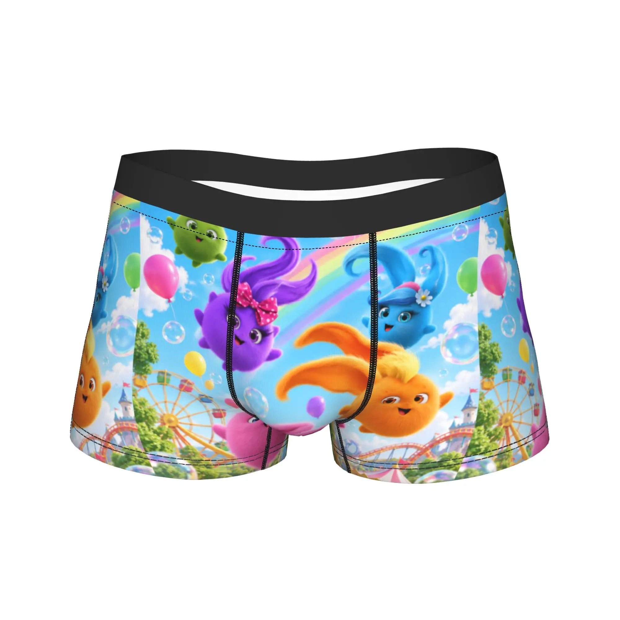 Sunny Bunnies five colourful balls Underwear  Funny Panties Pattern Boxer Brief For Men 3D Pouch Large Size Boxershorts