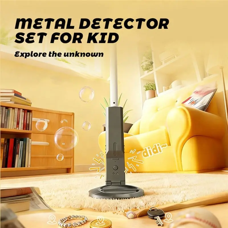 ABGH-Beach Shovel& Metal Detector Kit For Kids- Gold Panning Pan For Beginner Treasure Hunter Search Gold Coin Hunting Tool