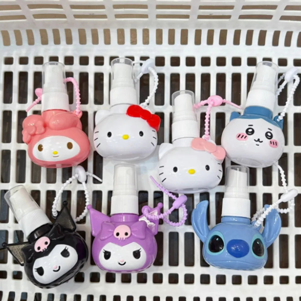 50ml Kawaii Sanrio Spray Bottle Hello Kitty Stitch Capybara Cute Travel Portable Perfume Alcohol Press Bottle image 3